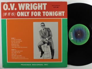 O.  V.  Wright (if It Is) Only For Tonight Backbeat Lp - 61 Lp Vg,