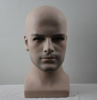 Realistic Fiberglass Male Mannequin Dummy Head For Hat And Wig