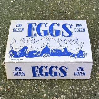 Vintage Egg Carton Box Nos Chicken Advertising Food Packaging 50s