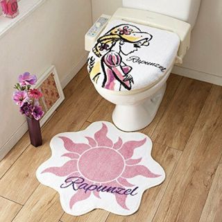 Kb11 Disney Rapunzel Toilet Lid Cover & Mat Set From Japan