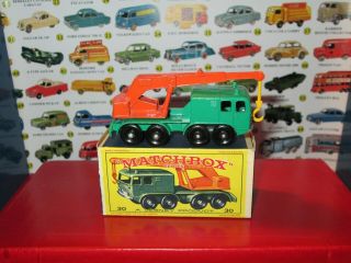 Matchbox Lesney 30 8 - Wheel Crane Truck Shiny Paint Minty W/original Box