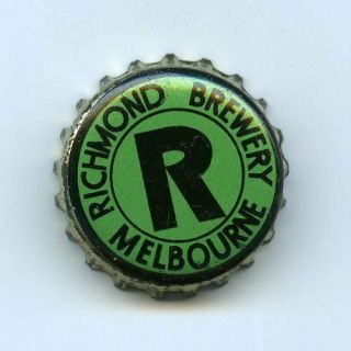 Vintage Richmond Pilsner Beer Bottle Cap From Australia (, Cork Backed)