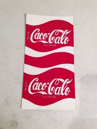 Rare Caco Calo Decal Sticker Can Wrap.  Prank Coca Cola Trick - Mark