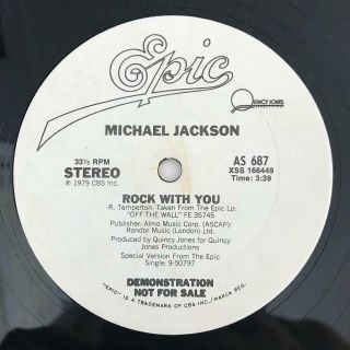 Michael Jackson Rock With You Epic As 687 12 " Rare Promo