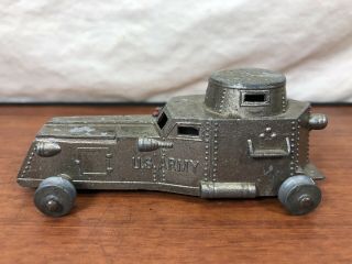 Vintage Tootsietoy Die - Cast Metal Old Wwi Toy U.  S.  Army Armored Military Vehicle