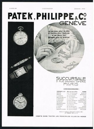 Patek Philippe & Co.  Ad Watch Advertising 1933 Vintage Print Ad Retro