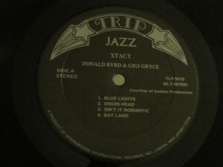 DONALD BYRD & GIGI GRYCE XTACY LP ' 74 TRIP TLP - 5016 JAZZ BOP RARE NUDE COVER 3