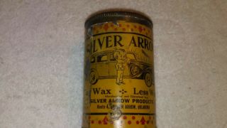 Rare Oil Can Silver Arrow Car Wax Broken Arrow Oklahoma