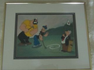King Features " One Putt Popeye " Limited Edition Serigraph Cell Framed