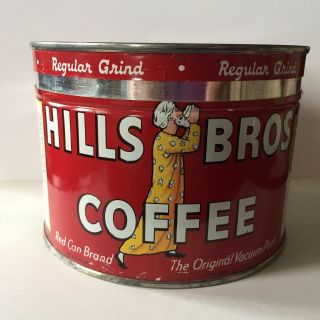 Vintage Hills Brothers 1 Pound Coffee Key Open Tin Can