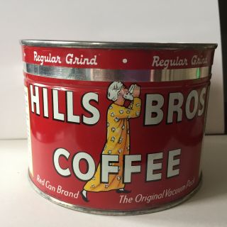 Vintage Hills Brothers 1 Pound Coffee Key Open Tin Can 3