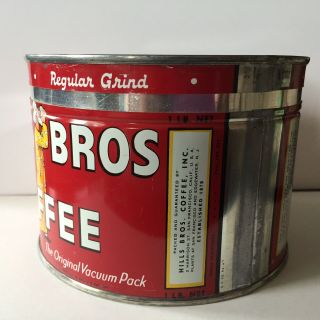 Vintage Hills Brothers 1 Pound Coffee Key Open Tin Can 4