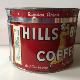 Vintage Hills Brothers 1 Pound Coffee Key Open Tin Can 5