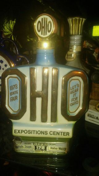 Vintage Jim Beam Collectible Whiskey Decanter 1972 Ohio Expositions Center