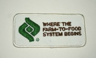 Vtg Unknown Feeds System Farm Animal Food Cloth Patch Nos 1970s