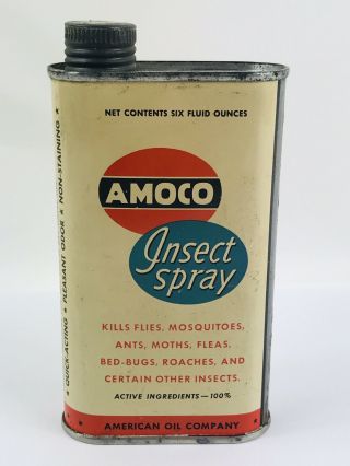 Amoco Oil Company Insect Spray Can,  6 Ounce,  Half Full,  4.  75 " Gas & Oil 154