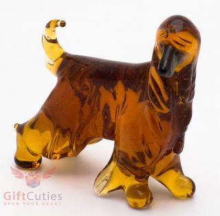 Art Blown Glass Figurine Of The Afghan Hound Dog