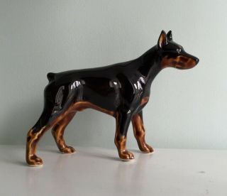 Doberman Porcelain Figurine,  Handmade,  Dog Figurine