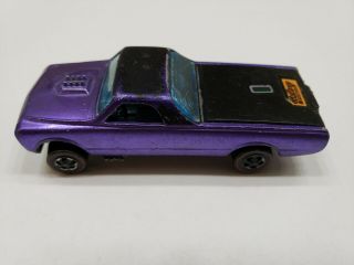 Vintage Mattel Hot Wheels Red Line Custom Fleetside 1968 Purple Hong.