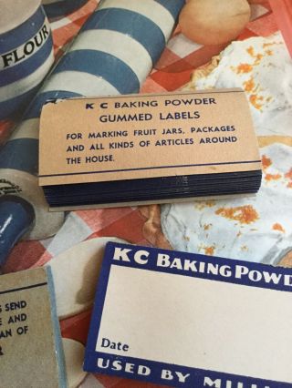 Vintage K C Baking Powder Gummed Canning Labels Farmhouse