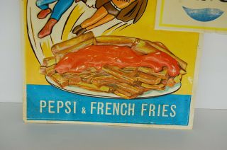 Vintage Plastic Pepsi Sign French Fries Restaurant Collectible Decor Man Cave 3
