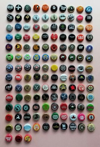 133 American And Canadian Beer Bottle Tops Caps - All Different