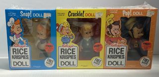Snap Crackle Pop Set Of 3 Dolls Rice Krispies Kellogg 