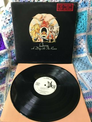 Queen Vinyl A Day At The Races Lp Very Rare Vintage Promo White Label Gatefold