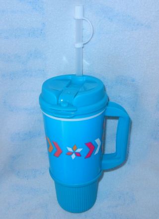 Dunkin Donuts Whirley 24 Oz Travel Mug Hot Cold Double Wall Insulated Blue 2016