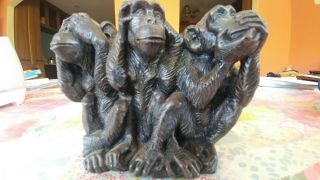 Vintage Monkey See No Evil,  Hear No Evil,  Speak No Evil Figurine