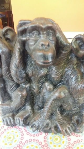 vintage monkey see no evil,  hear no evil,  speak no evil figurine 5