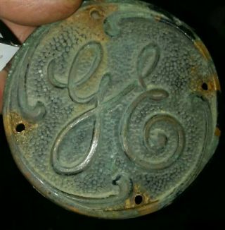 Antique Ge General Electric Heavy Brass Industrial Name Plate/sign/plaques/ Logo