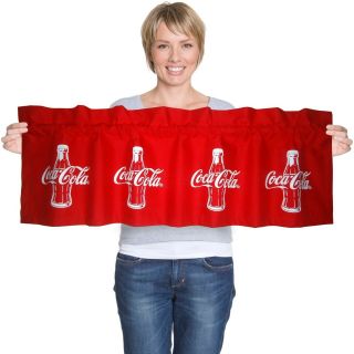 Custom Coca Cola Bottle Coke Red Sign Fabric Blackout Valance 14x42 Curtain