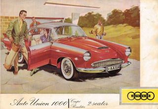 1959?1960 Auto Union 1000 Brochure / Pamphlet: Coupe,  Roadster,  Dkw