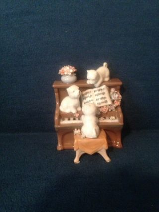 Vintage Three Westie (West Highland White Terriers) Dogs playing a piano 2