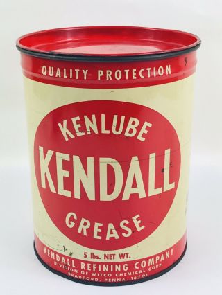 Full Kendall,  Kenlube Grease 5 Pound Can Gas & Oil Advertising 138