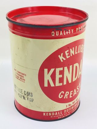 FULL KENDALL,  KENLUBE GREASE 5 POUND CAN GAS & OIL ADVERTISING 138 4