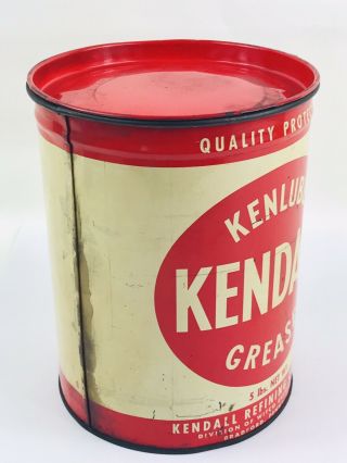 FULL KENDALL,  KENLUBE GREASE 5 POUND CAN GAS & OIL ADVERTISING 138 7