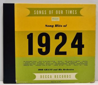Song Hits Of 1924 - Rare - Vintage Album 4 Disc Set 78rpm Decca A - 1924