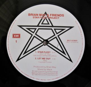 Brian May and Friends Star Fleet Project 1983 UK Mini LP Vinyl Album Queen 8