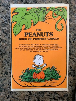 The Peanuts Book Of Pumpkin Carols Vintage Ambassador Card 1971 Charlie Brown