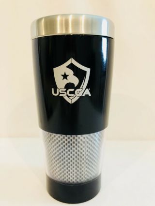 Uscca Concealed Carry Association Travel Coffee Cup Tumbler 16 Oz Black Silver