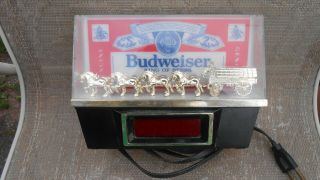 (vtg) Budweiser Clydesdales & Wagon Lighted Digital Clock
