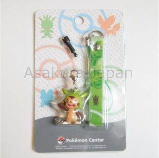 Pokemon Center Limited Figure Strap With Earphone Jack Plug Chespin Xy Japan