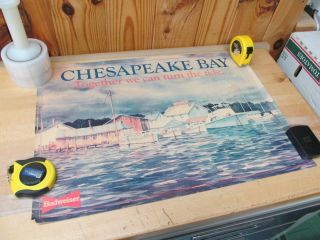 Vintage 1991 Budweiser Beer Poster – Chesapeake Bay By Martha Hudson