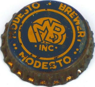 1930s California Modesto Brewery Beer Cork Crown Tavern Trove
