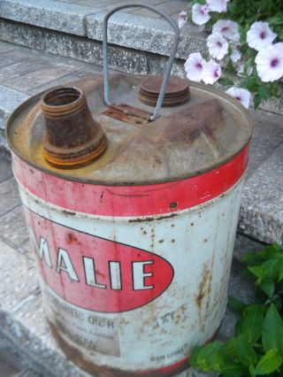 Vintage Amalie 5 Gallon Oil Can.  Old Handle.  $$ &