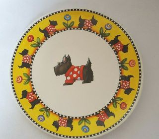 Scottie Dog Plate Mary Engelbreit 1999 Santa Barbara Ceramic Design Made In Usa