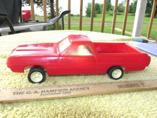 Vintage Tonka Plastic Ford Ranchero Red Pickup Truck Usa Very Good 9 " L
