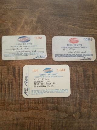 Dewitt Operated Hotels Courtesy Cards 1939